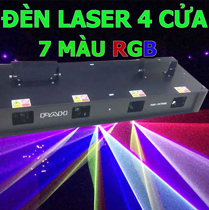 Đèn laser 4 cửa 7 màu phòng hát karaoke giá rẻ