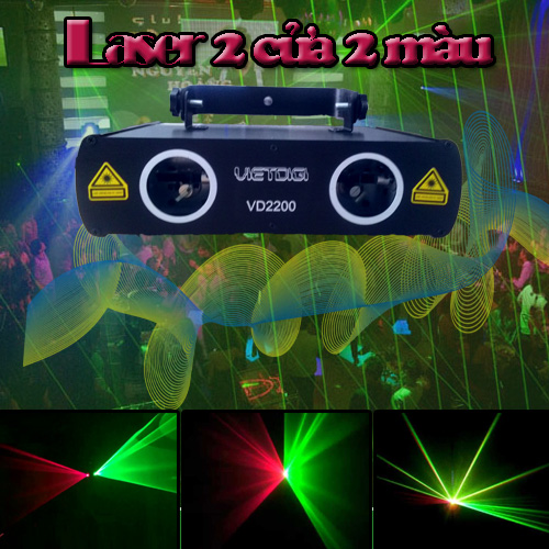  Đèn laser 2 cửa 2 màu dành cho phòng hát